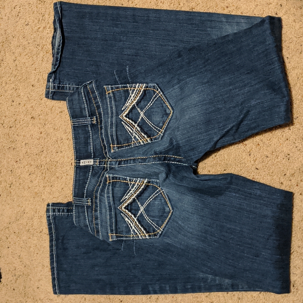Ariat R.E.A.L. Mid Rise Stretch Whipstitch Boot Cut Jean Ocean - size 25R